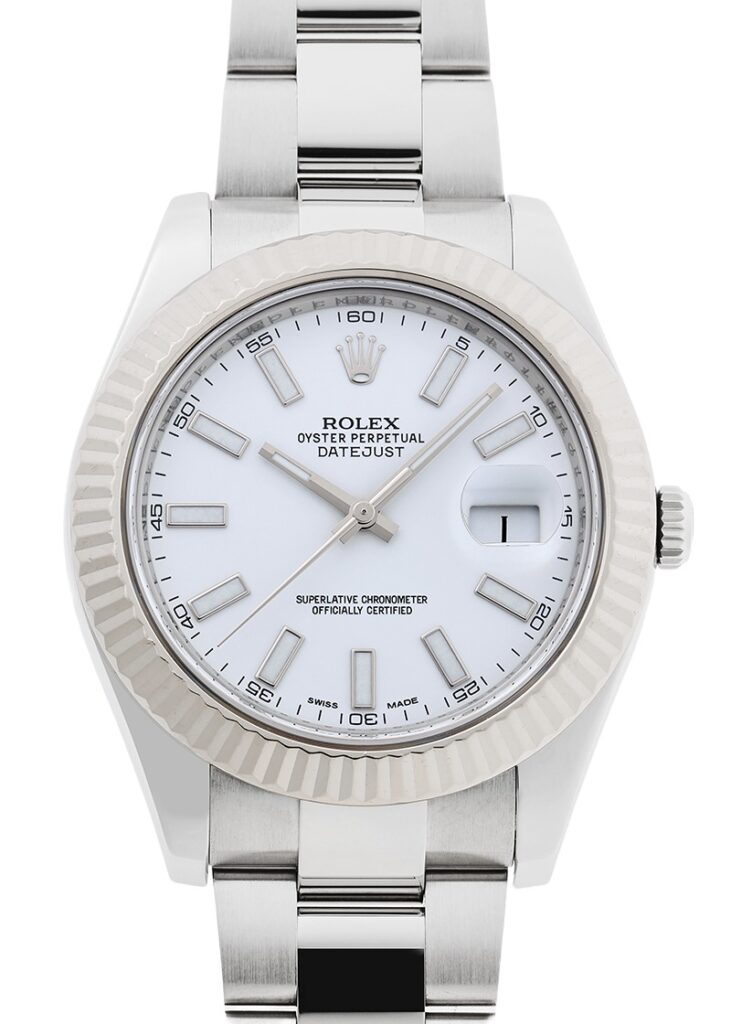 ロレックス - オイスター パーペチュアル デイトジャストII | ROLEX | 116334 | WG&SS 白文字盤 自動巻き ブレスレット | 中古