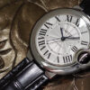 カルティエ - レディース バロンブルー | CARTIER | W6920085 | 33mm SS シルバー文字盤 自動巻き レザー