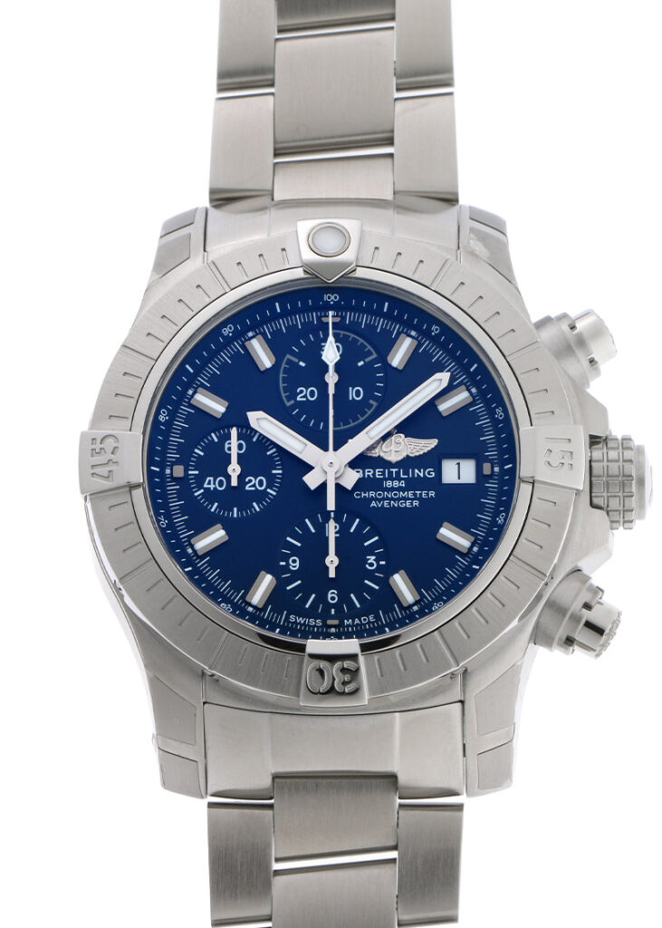 ブライトリング - アベンジャー クロノグラフ 43 | BREITLING | A13385101C1A1(A13385) | SS ブルー文字盤 自動巻き ブレスレット | 未使用品
