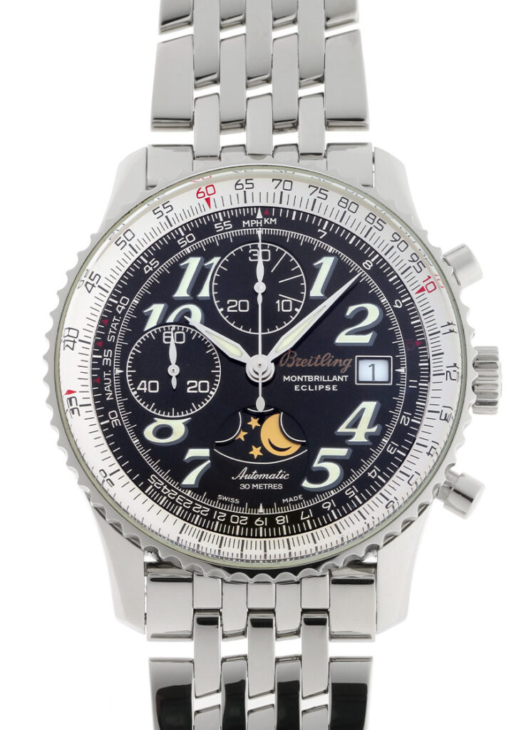 ブライトリング - ナビタイマー モンブリラン エクリプス | BREITLING | A43030 | SS 黒文字盤 自動巻き ブレスレット | 中古
