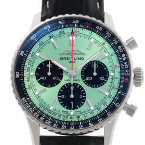ブライトリング - ナビタイマーB01 クロノグラフ43 | BREITLING | AB0138241L1P1(AB0138) | SS ミントグリーン文字盤 自動巻き レザー | 中古