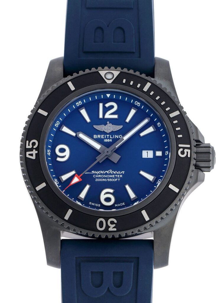 ブライトリング - スーパーオーシャン 46 ブラックスチール | BREITLING | M17368D71C1S2 | SS ブルー文字盤 自動巻き ラバー | 未使用品 |