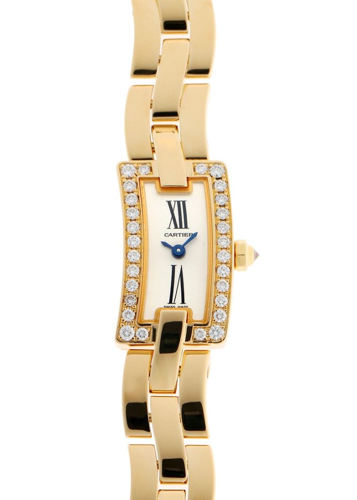 カルティエ - バレリーナ ベゼルダイヤ | CARTIER | WG40013J | YG シルバー文字盤 クォーツ ブレスレット | 中古