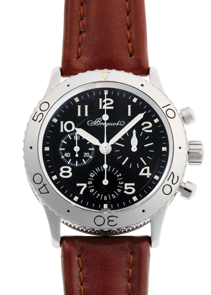 ブレゲ - アエロナバル 初期 金リューズ | BREGUET | 3800ST/92/3W6 | SS 黒文字盤 自動巻き レザー | 中古