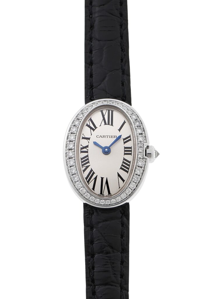 カルティエ - ミニ ベニュワール ベゼルダイヤ | CARTIER | WB520027 | WG シルバー文字盤 クォーツ レザー | 中古