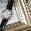 カルティエ - レディース バロンブルー | CARTIER | W6920085 | 33mm SS シルバー文字盤 自動巻き レザー